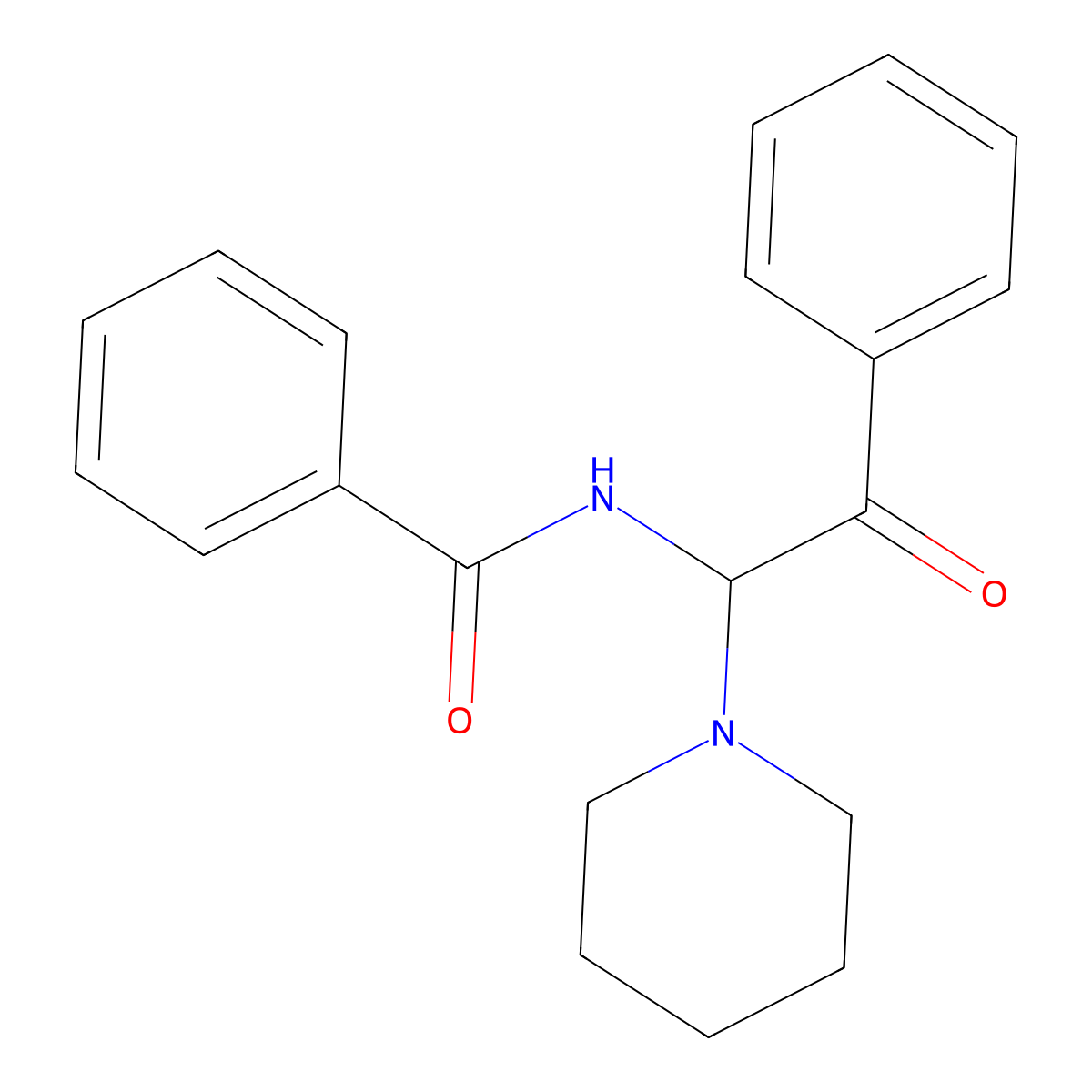 N-[2-oxo-2-phenyl-1-(piperidin-1-yl)ethyl]benzamide molecular structure, CAS 201989-47-1
