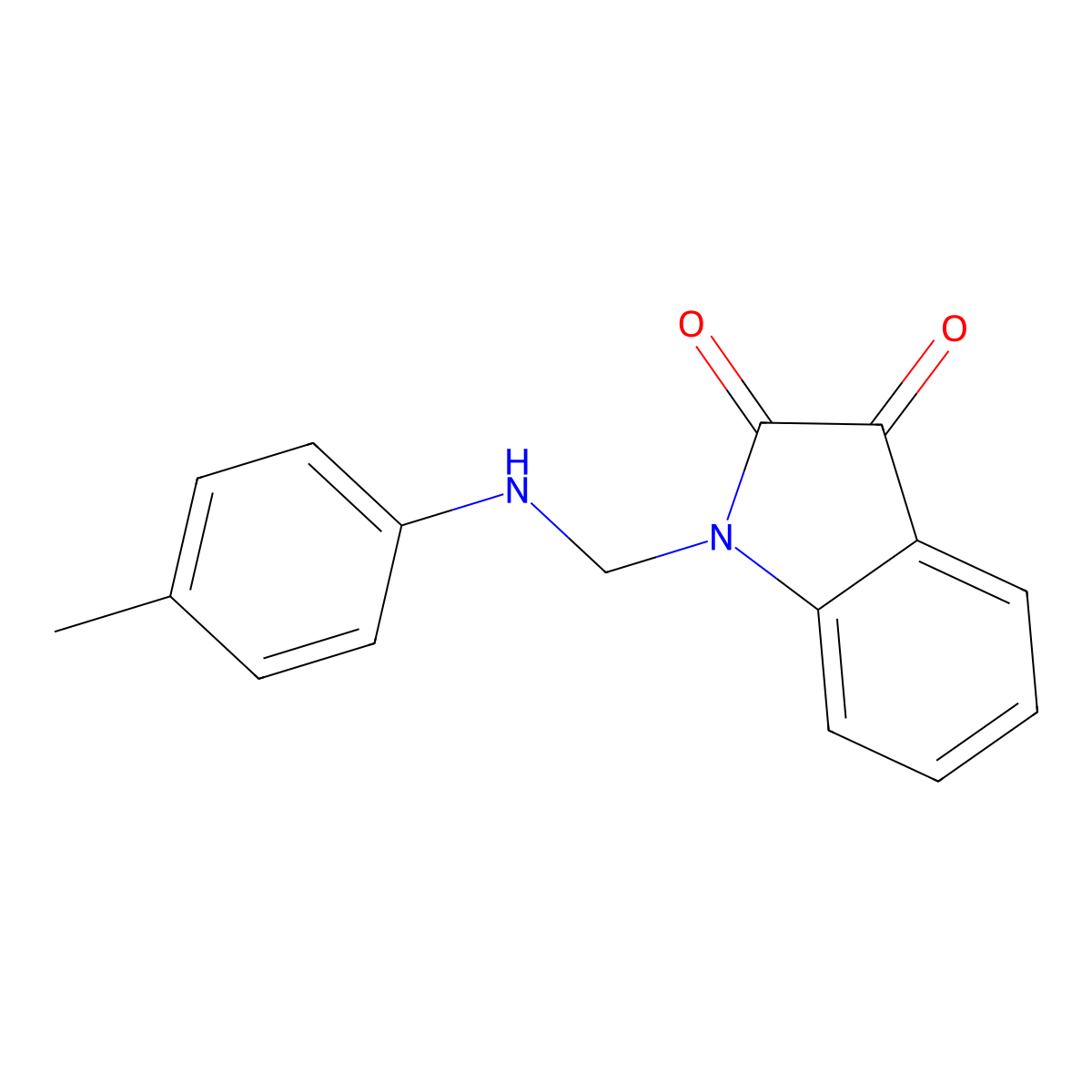 1-{[(4-methylphenyl)amino]methyl}-2,3-dihydro-1H-indole-2,3-dione molecular structure, CAS 201989-82-4