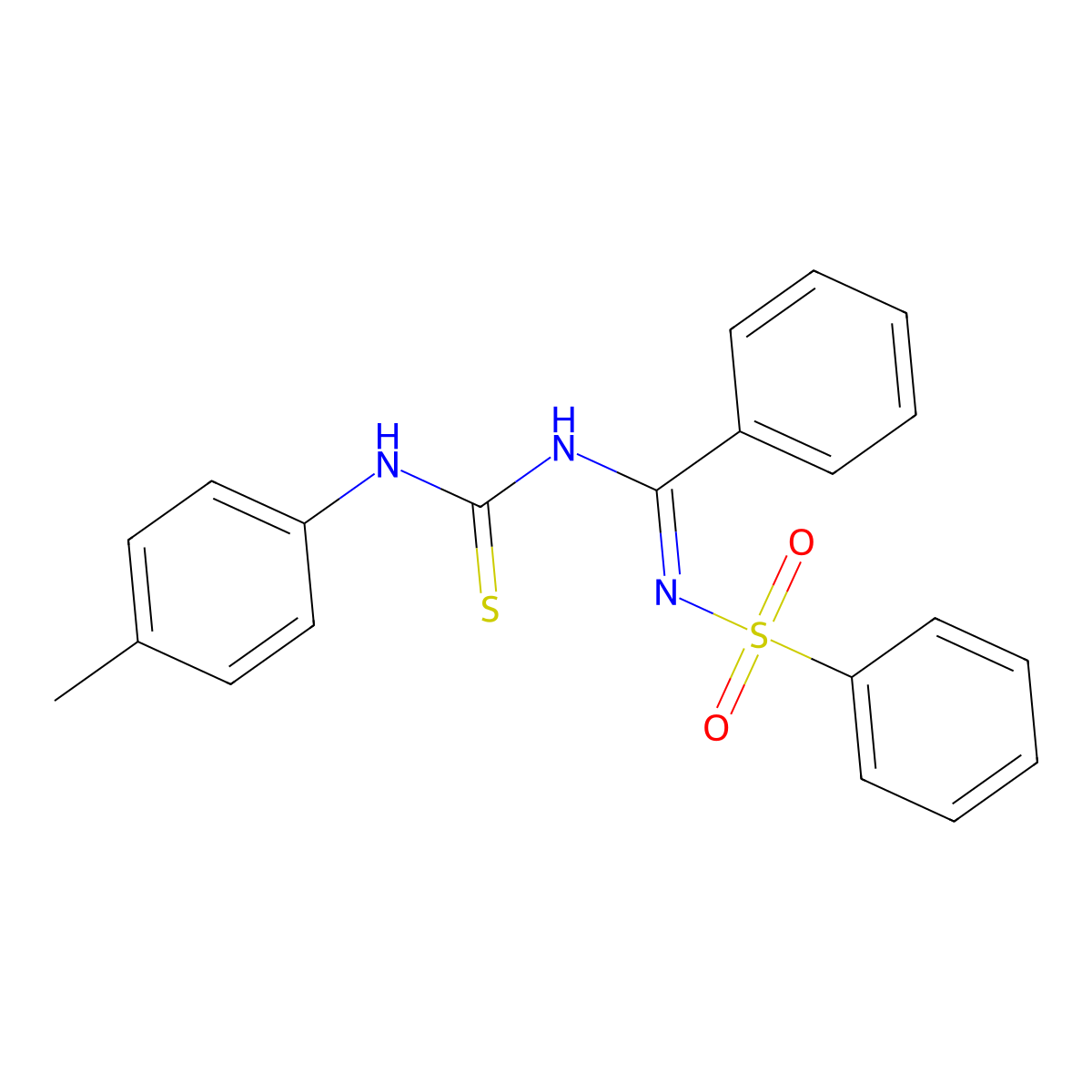 1-{[(Benzenesulfonyl)imino](phenyl)methyl}-3-(4-methylphenyl)thiourea molecular structure, CAS 201990-00-3