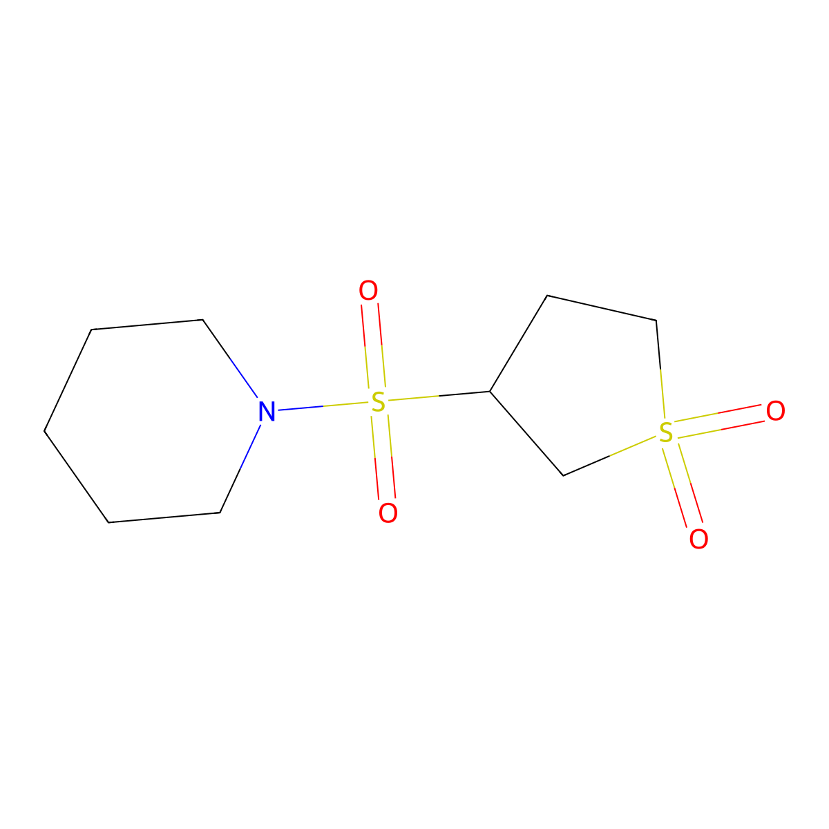 1-[(1,1-Dioxidotetrahydro-3-thienyl)sulfonyl]piperidine molecular structure, CAS 201990-18-3