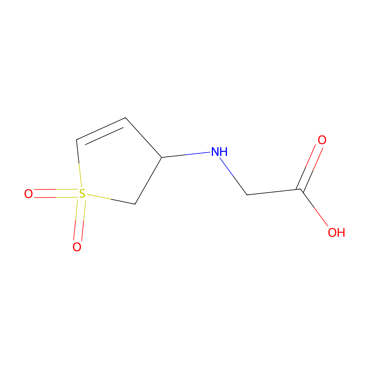 2-((1,1-Dioxido-2,3-dihydrothiophen-3-yl)amino)acetic acid molecular structure, CAS 201990-24-1