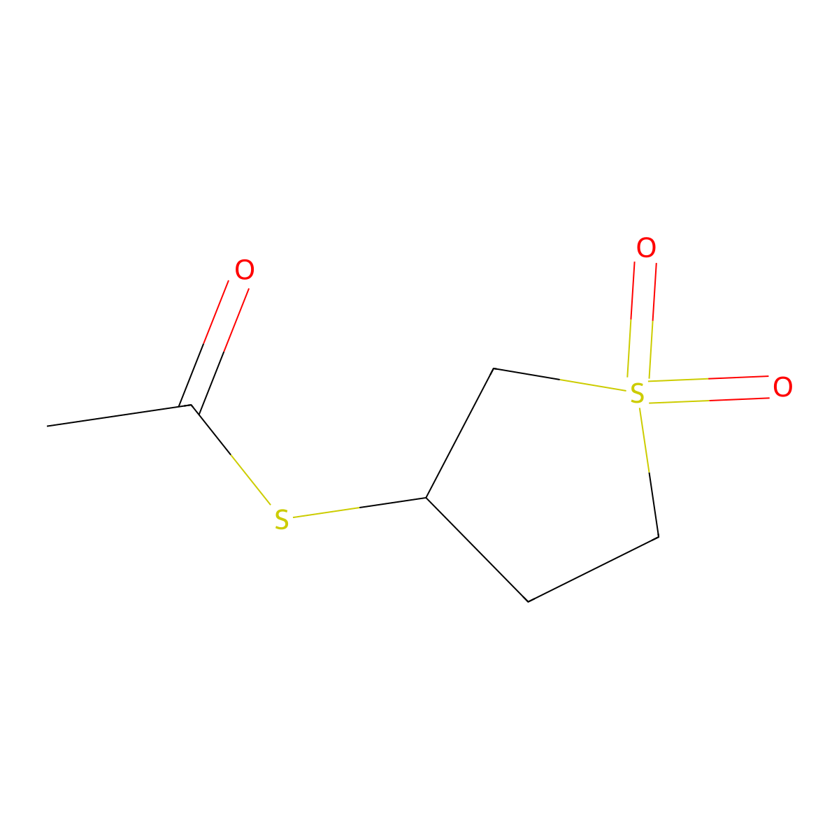 S-(Tetrahydro-1,1-dioxido-3-thienyl) ethanethioate molecular structure, CAS 201990-25-2