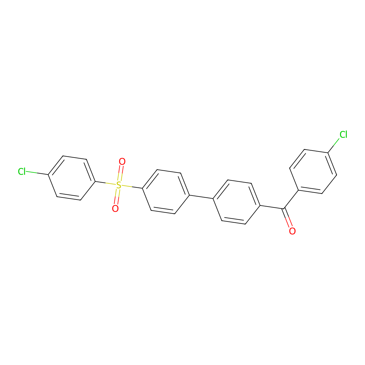 (4-Chlorophenyl){4'-[(4-chlorophenyl)sulfonyl]biphenyl-4-yl}methanone molecular structure, CAS 201990-41-2