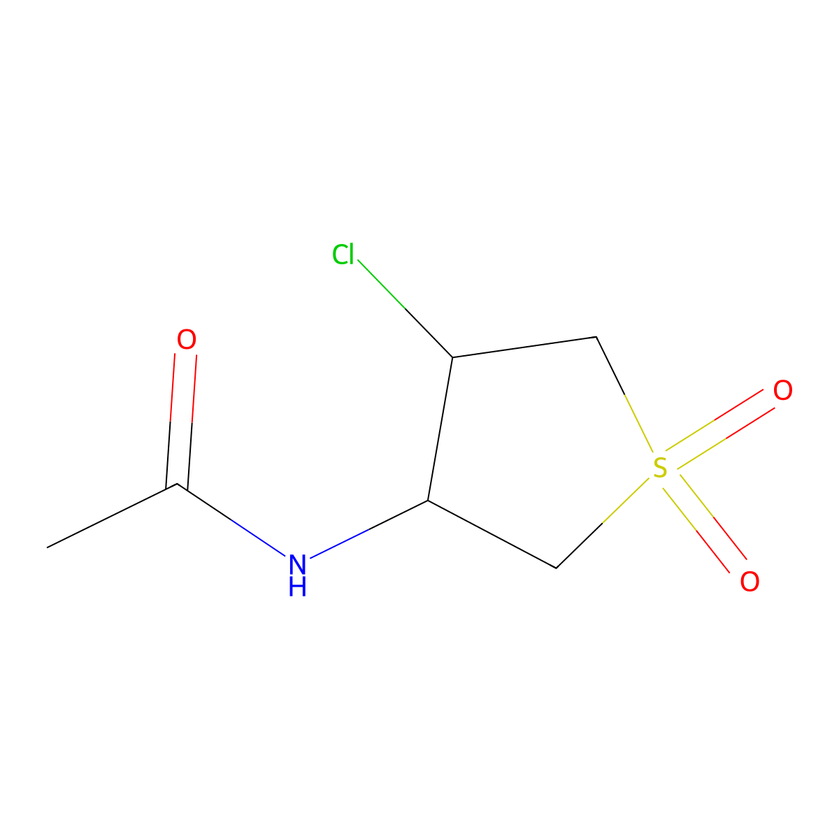 N-(4-chloro-1,1-dioxidotetrahydrothiophen-3-yl)acetamide molecular structure, CAS 201990-56-9