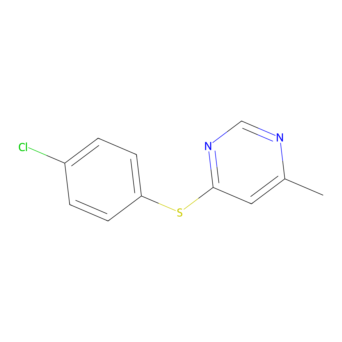 4-[(4-Chlorophenyl)sulfanyl]-6-methylpyrimidine molecular structure, CAS 201991-90-4