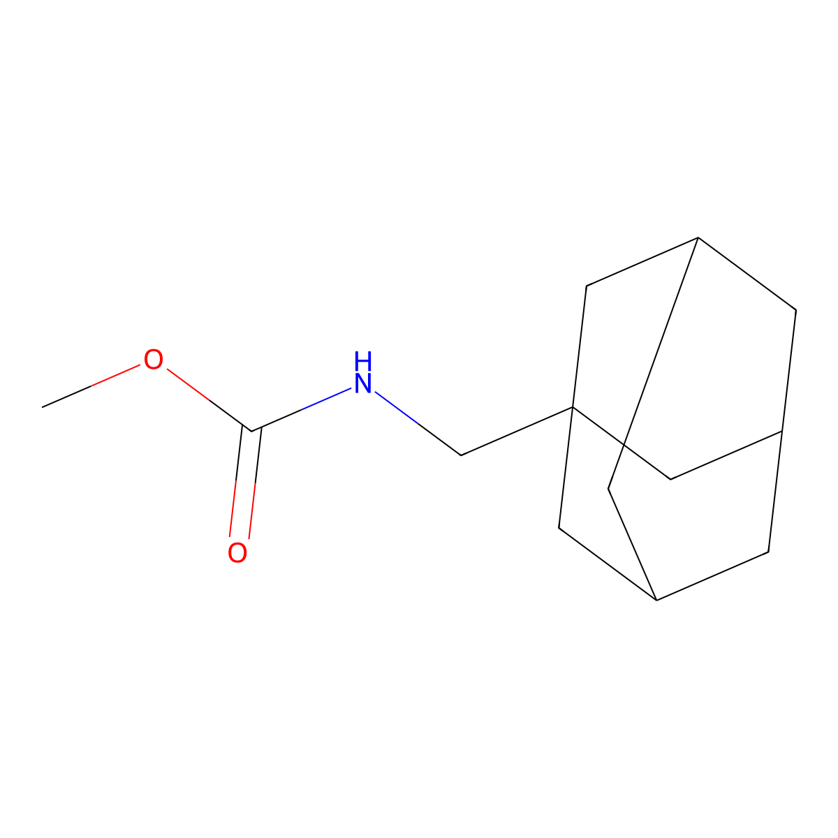 Methyl ((3r,5r,7r)-adamantan-1-ylmethyl)carbamate molecular structure, CAS 201992-23-6