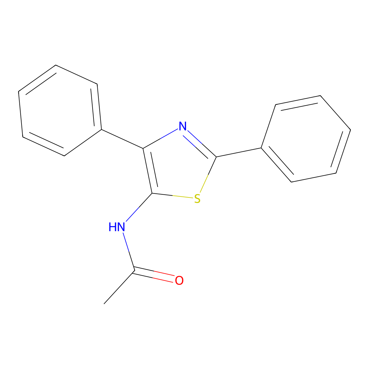 N-(2,4-diphenyl-1,3-thiazol-5-yl)acetamide molecular structure, CAS 201992-62-3