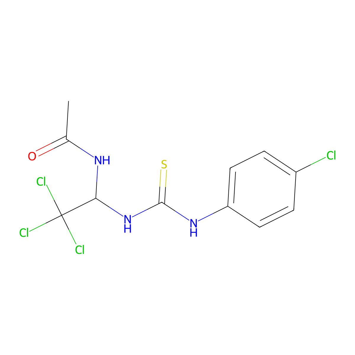 N-[2,2,2-trichloro-1-[(4-chlorophenyl)carbamothioylamino]ethyl]acetamide molecular structure, CAS 201992-72-5