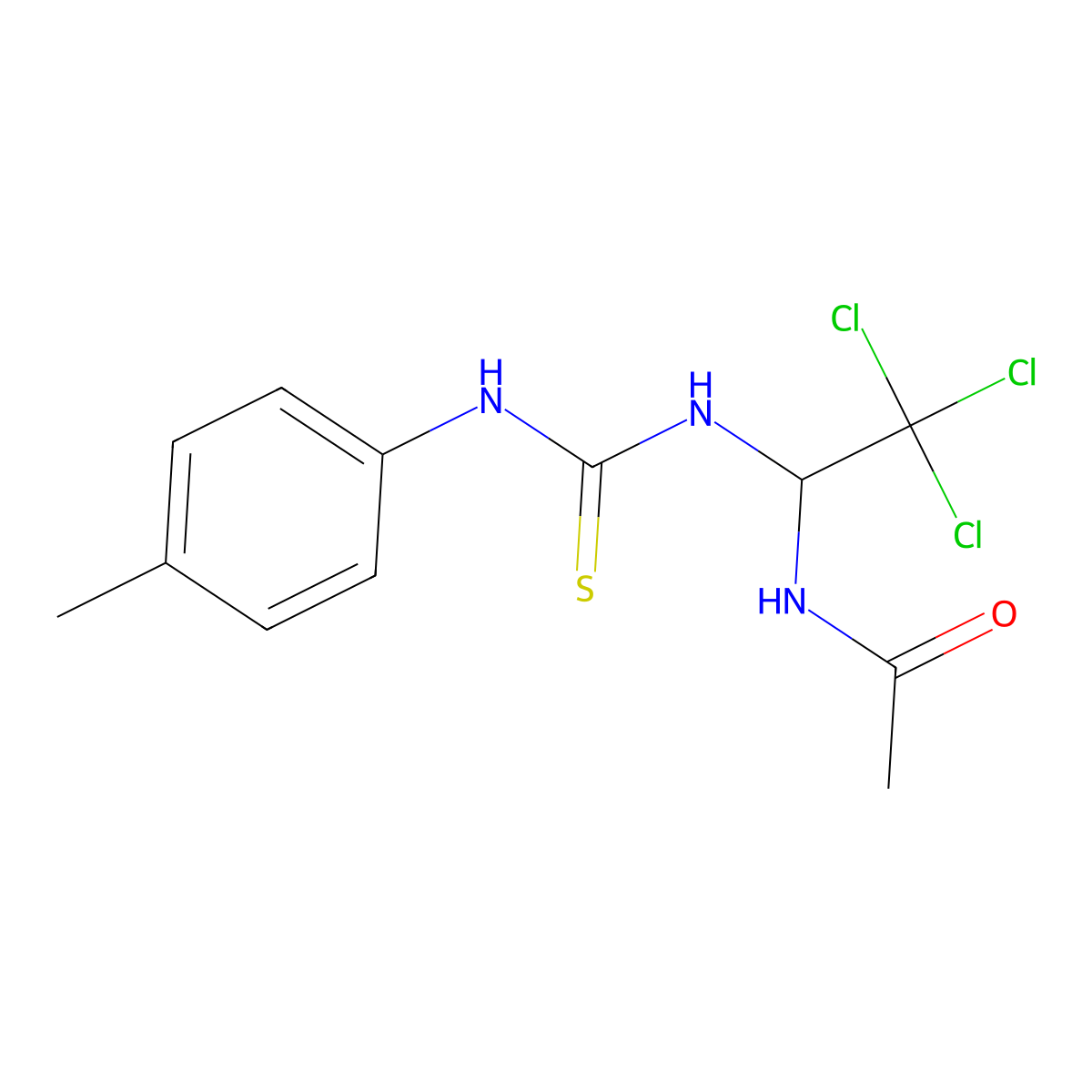 N-[2,2,2-trichloro-1-[(4-methylphenyl)carbamothioylamino]ethyl]acetamide molecular structure, CAS 201992-73-6