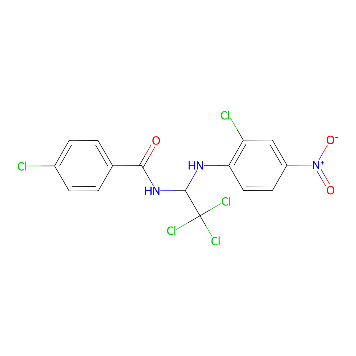 4-chloro-N-(2,2,2-trichloro-1-{2-chloro-4-nitroanilino}ethyl)benzamide molecular structure, CAS 201993-05-7