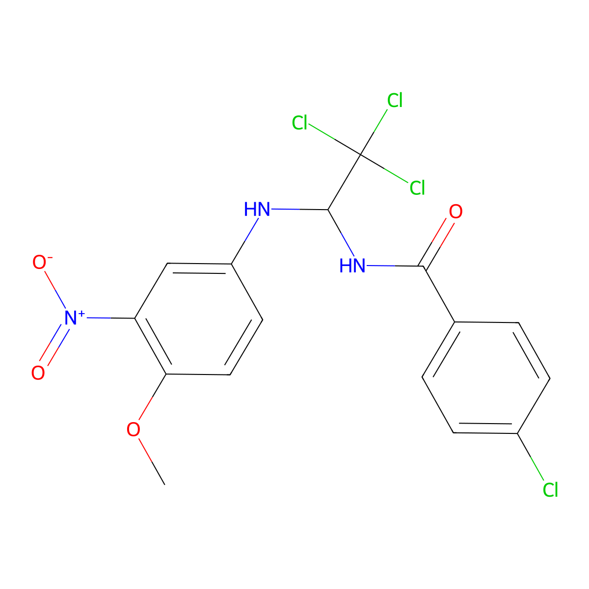 4-chloro-N-[2,2,2-trichloro-1-(4-methoxy-3-nitroanilino)ethyl]benzamide molecular structure, CAS 201993-18-2