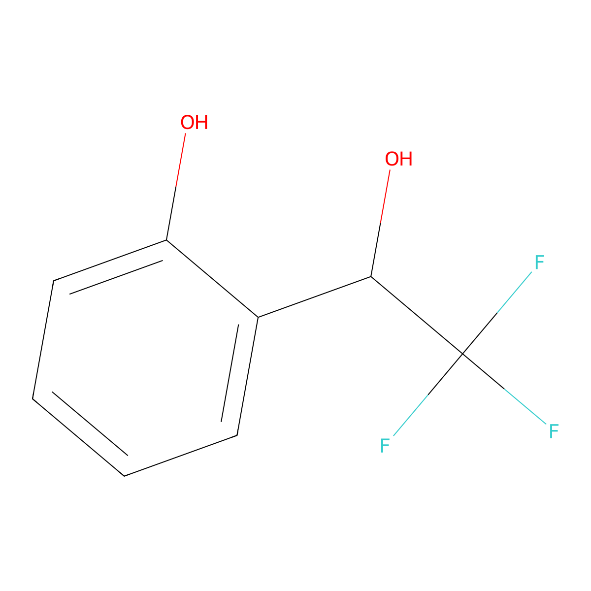 2-(2,2,2-Trifluoro-1-hydroxyethyl)phenol molecular structure, CAS 201996-23-8
