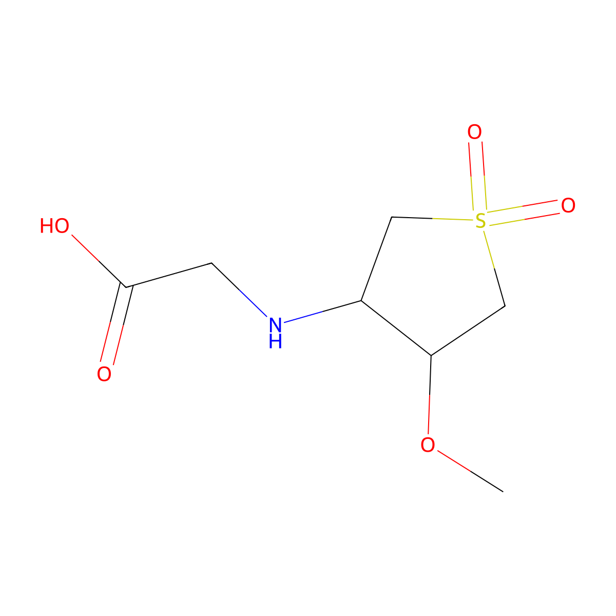2-[(4-Methoxy-1,1-dioxothiolan-3-yl)amino]acetic acid molecular structure, CAS 201996-71-6