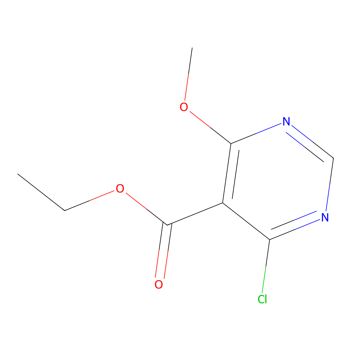 Ethyl 4-chloro-6-methoxypyrimidine-5-carboxylate molecular structure, CAS 2019997-24-9