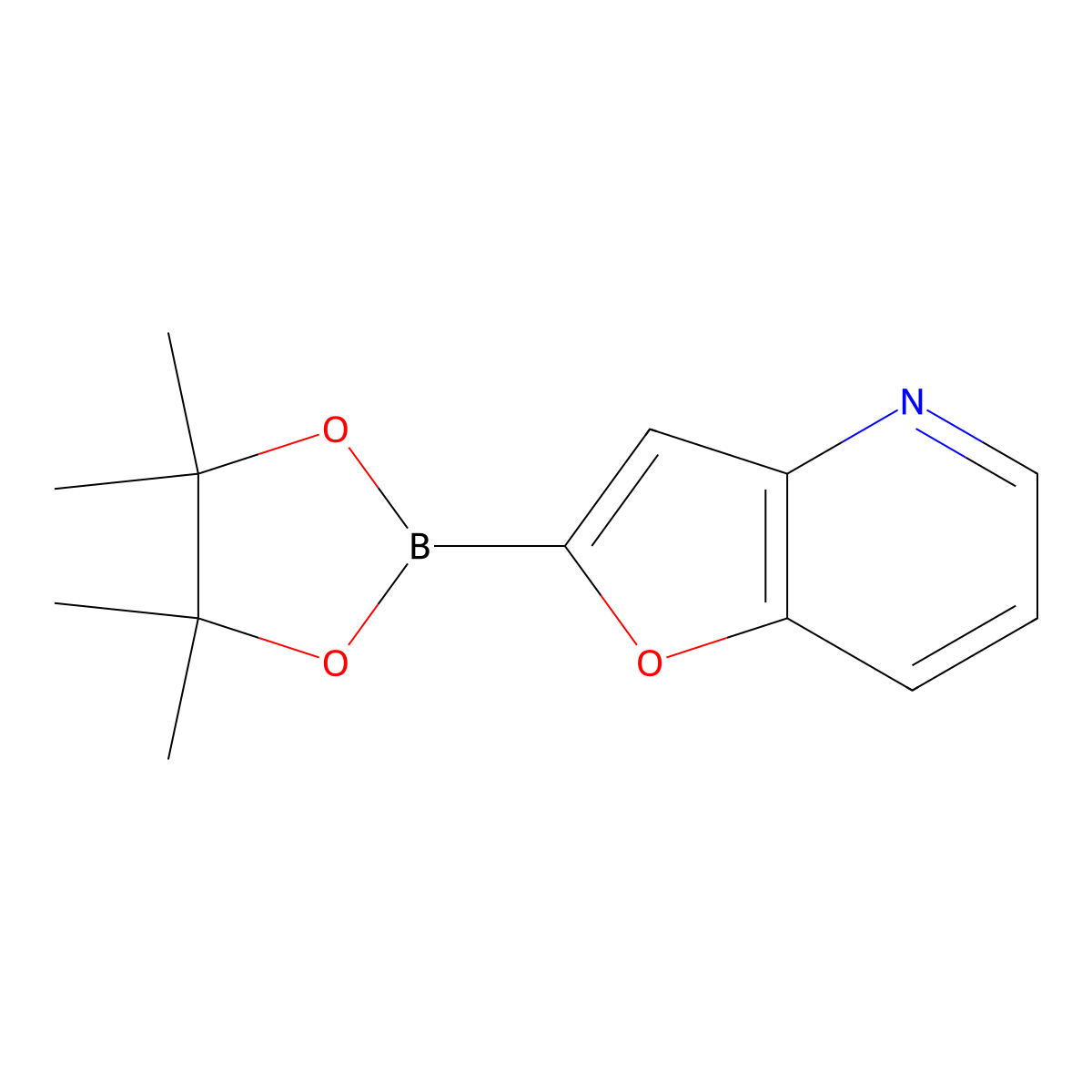 2-(4,4,5,5-Tetramethyl-1,3,2-dioxaborolan-2-YL)furo[3,2-B]pyridine molecular structure, CAS 2019997-40-9