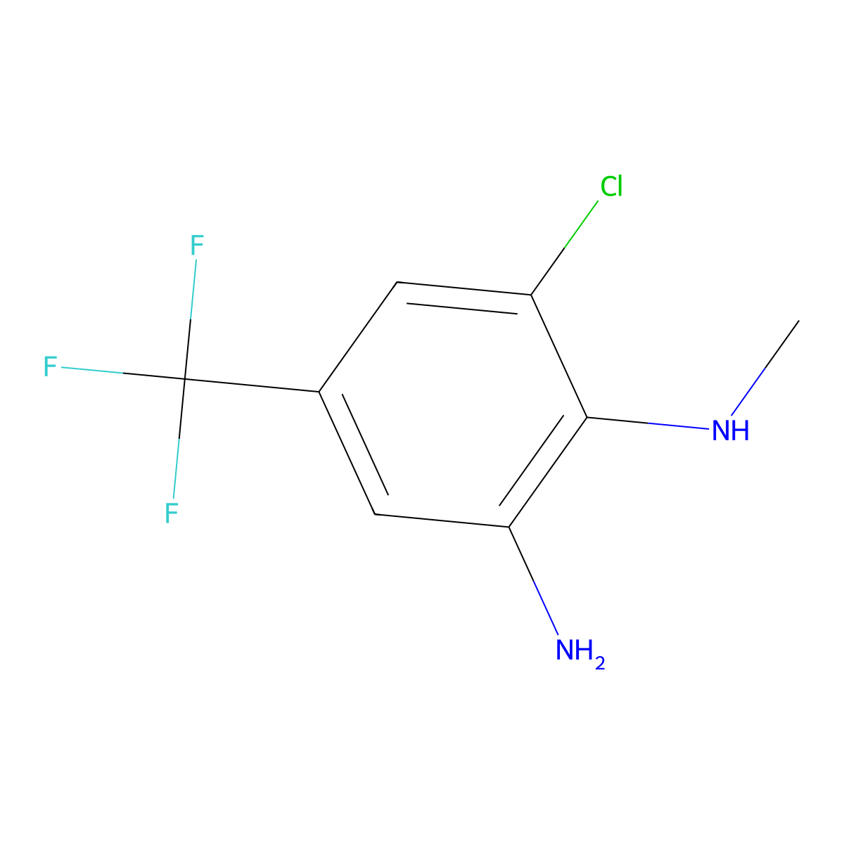3-Chloro-N2-methyl-5-(trifluoromethyl)-1,2-benzenediamine molecular structure, CAS 20200-23-1