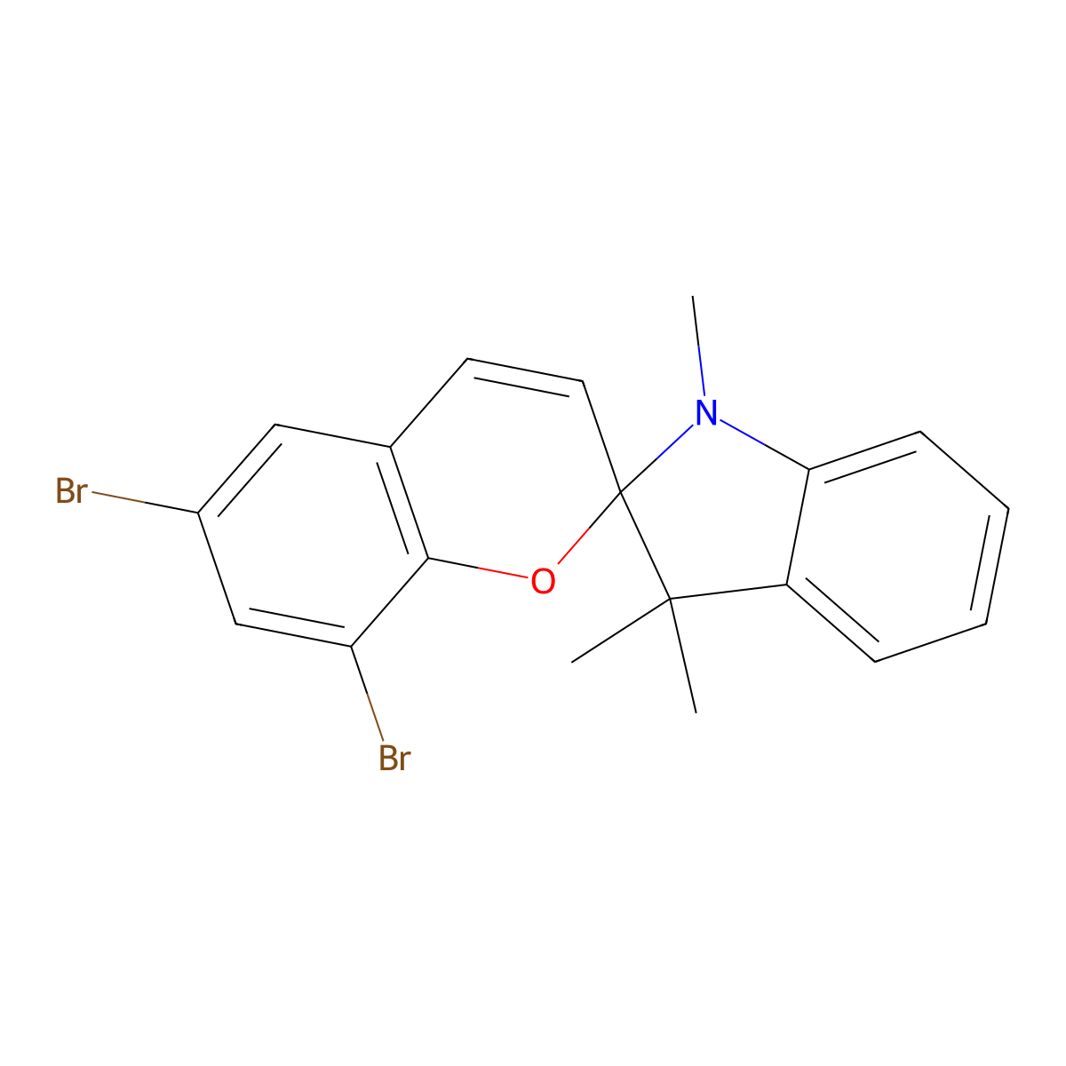 6,8-Dibromo-1',3',3'-trimethylspiro[chromene-2,2'-indole] molecular structure, CAS 20200-62-8
