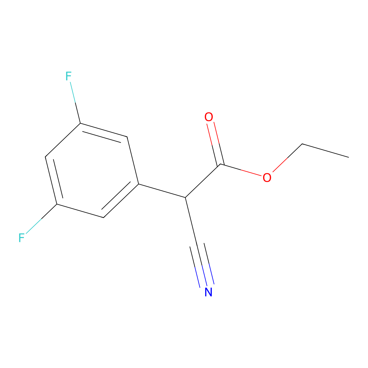 Ethyl 2-cyano-2-(3,5-difluorophenyl)acetate molecular structure, CAS 202000-91-7