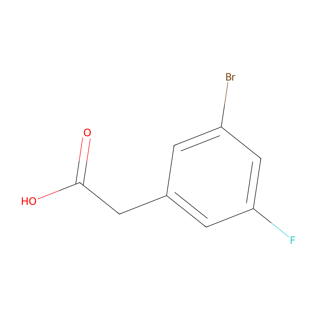 2-(3-Bromo-5-fluorophenyl)acetic acid molecular structure, CAS 202000-99-5