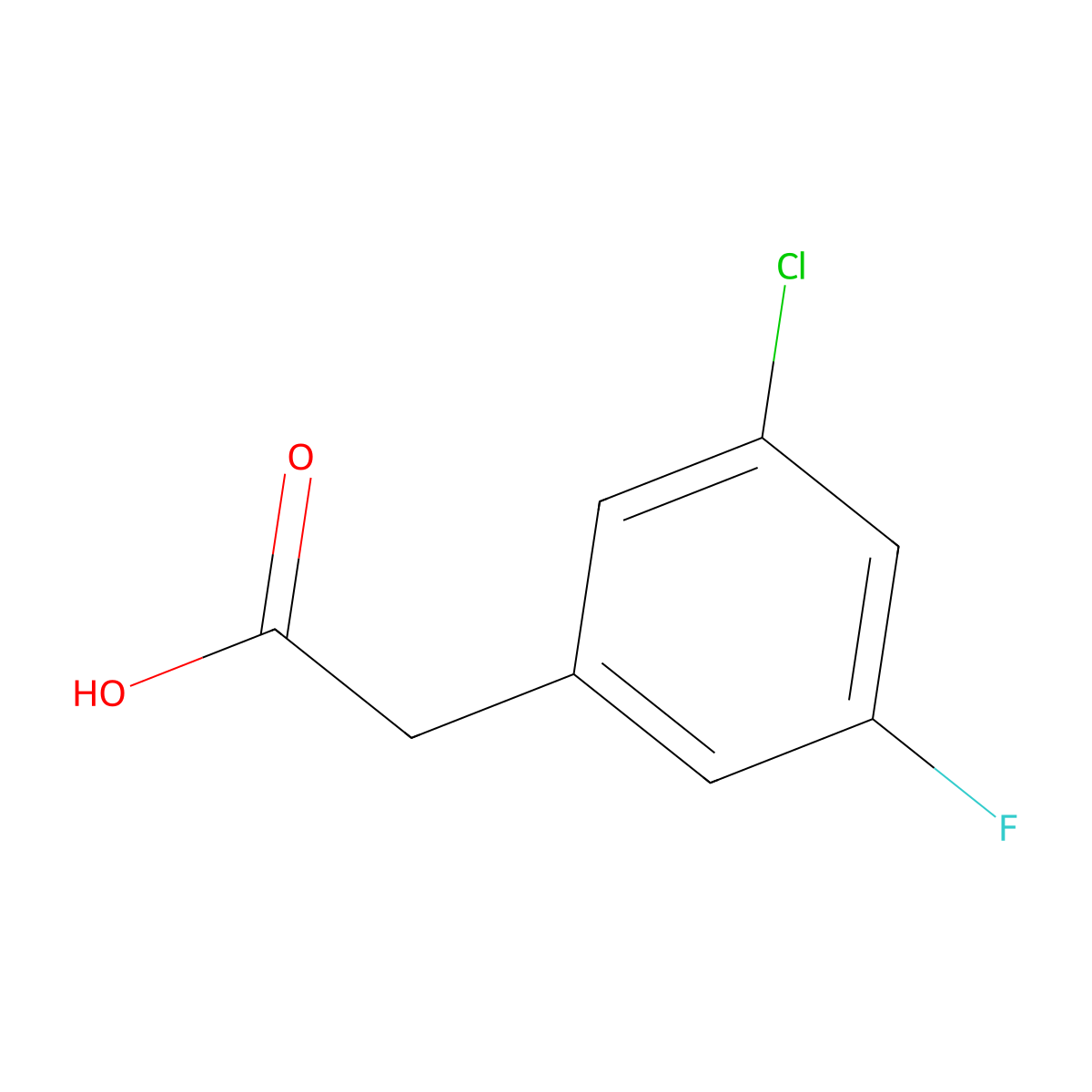 2-(3-Chloro-5-fluorophenyl)acetic acid molecular structure, CAS 202001-00-1
