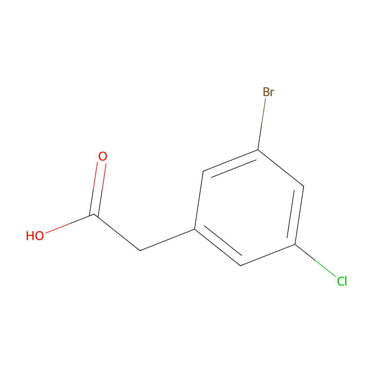 2-(3-Bromo-5-chlorophenyl)acetic acid molecular structure, CAS 202001-01-2