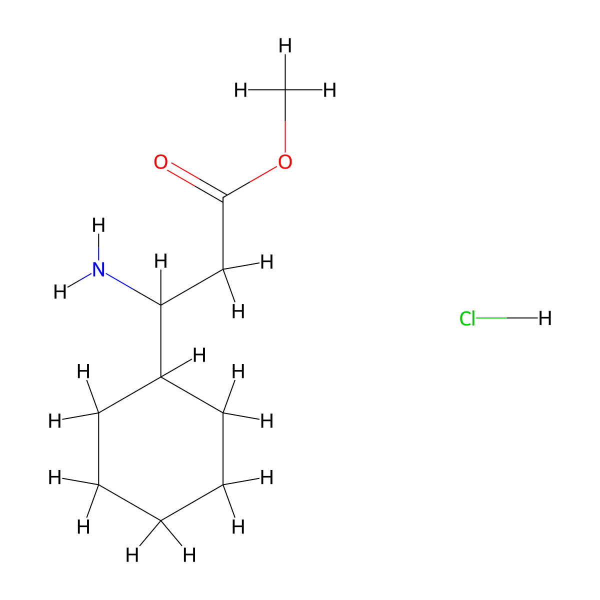 Methyl 3-amino-3-cyclohexylpropanoate hydrochloride molecular structure, CAS 202001-20-5