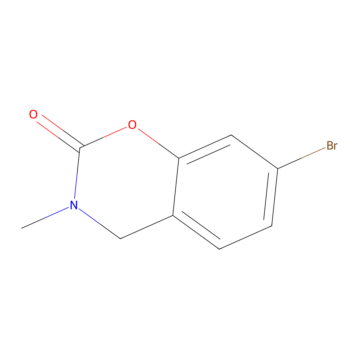 7-Bromo-3-methyl-3,4-dihydro-2H-1,3-benzoxazin-2-one molecular structure, CAS 2020021-56-9