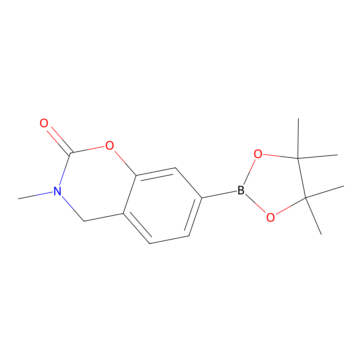 3-Methyl-7-(4,4,5,5-tetramethyl-1,3,2-dioxaborolan-2-yl)-3,4-dihydro-2H-benzo[e][1,3]oxazin-2-one molecular structure, CAS 2020021-57-0