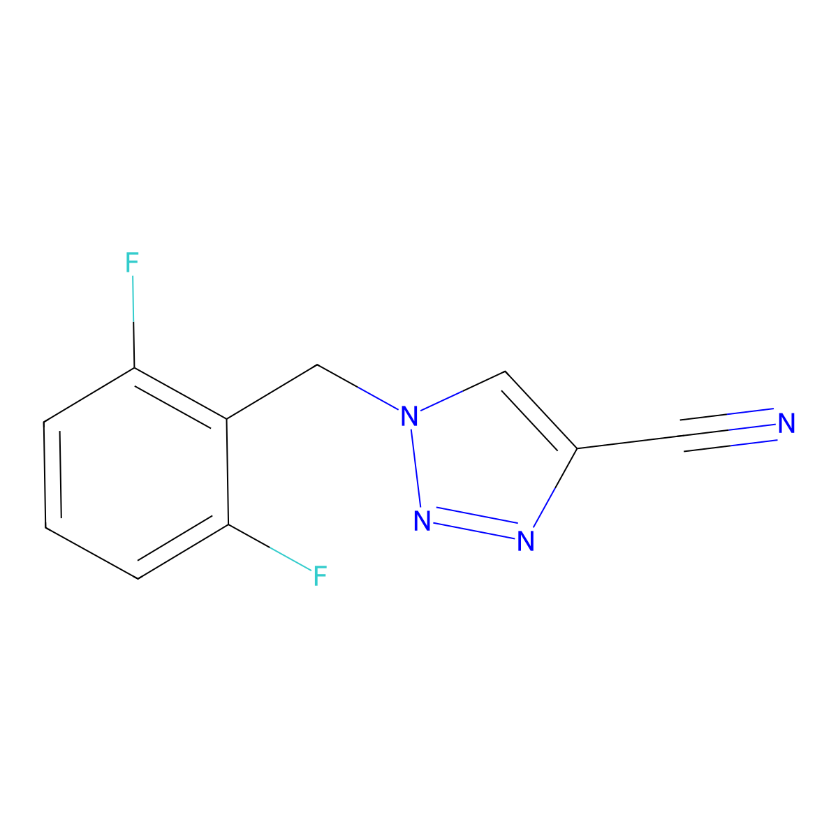 4-Cyano-1-(2,6-difluorobenzyl)-1H-1,2,3-triazole molecular structure, CAS 202003-06-3