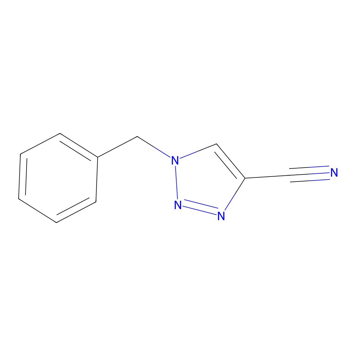 1-benzyl-1H-1,2,3-triazole-4-carbonitrile molecular structure, CAS 202003-07-4