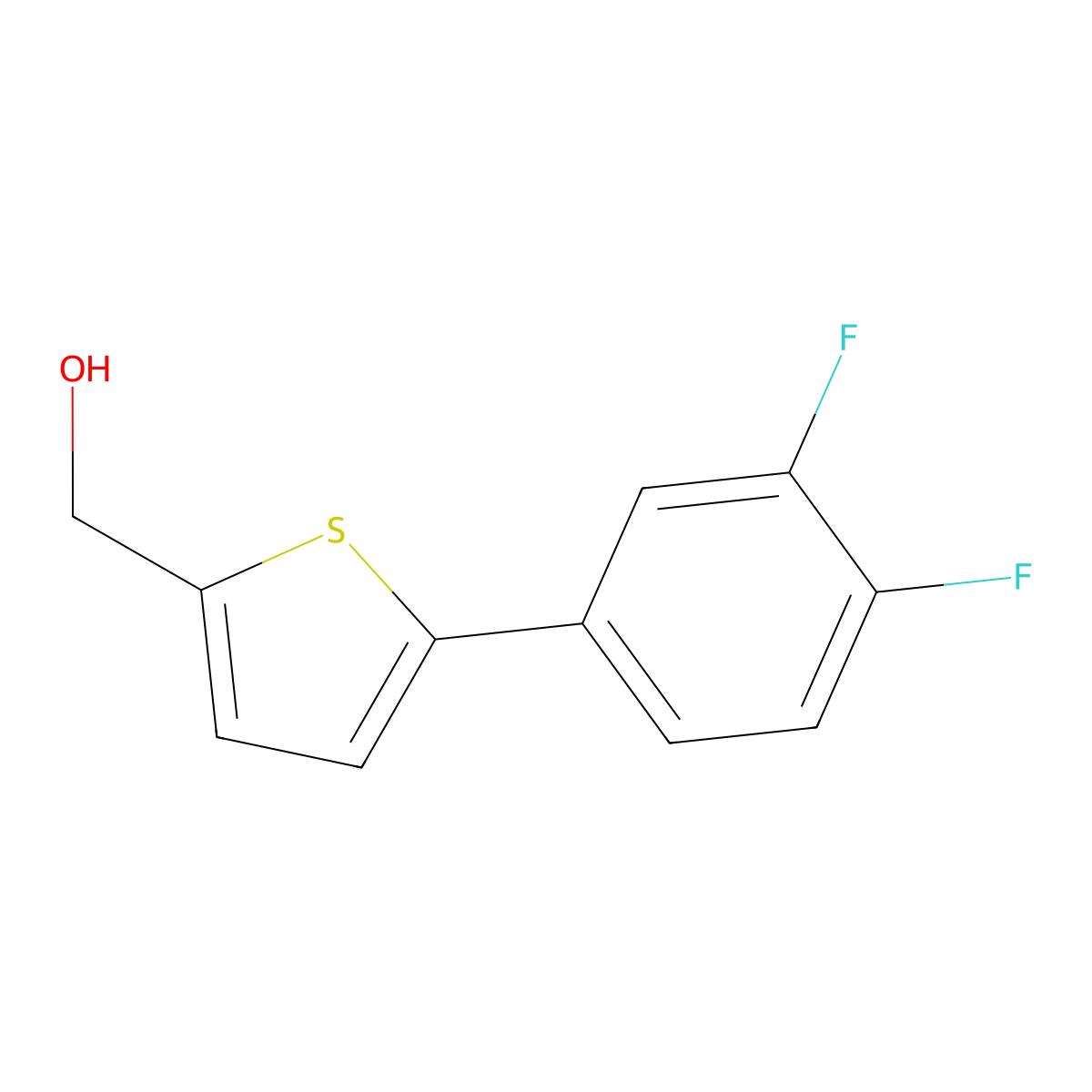 (5-(3,4-Difluorophenyl)thiophen-2-yl)methanol molecular structure, CAS 2020038-44-0