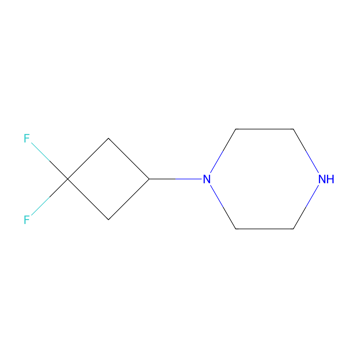 1-(3,3-Difluorocyclobutyl)piperazine molecular structure, CAS 2020056-51-1