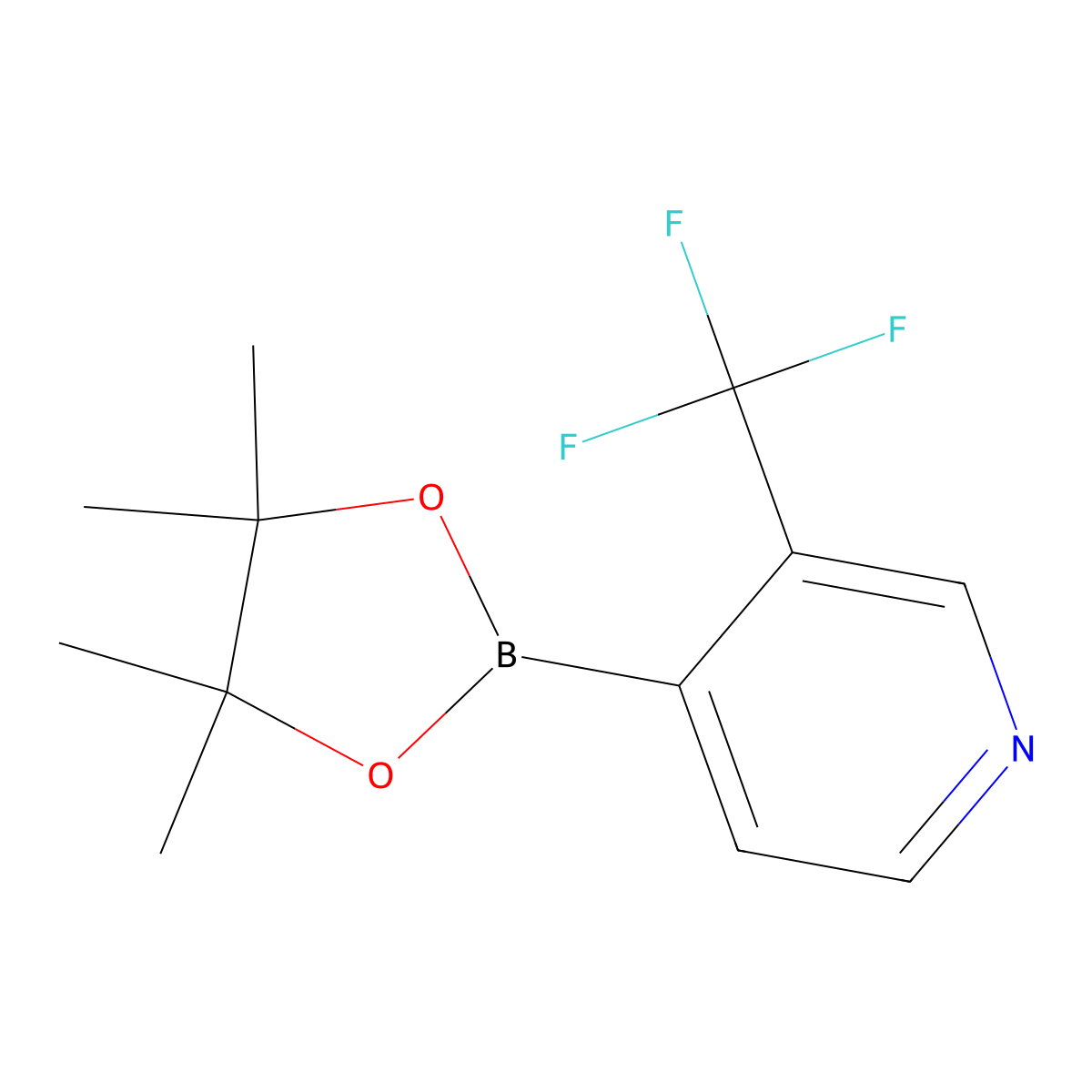 4-(Tetramethyl-1,3,2-dioxaborolan-2-yl)-3-(trifluoromethyl)pyridine molecular structure, CAS 2020070-33-9