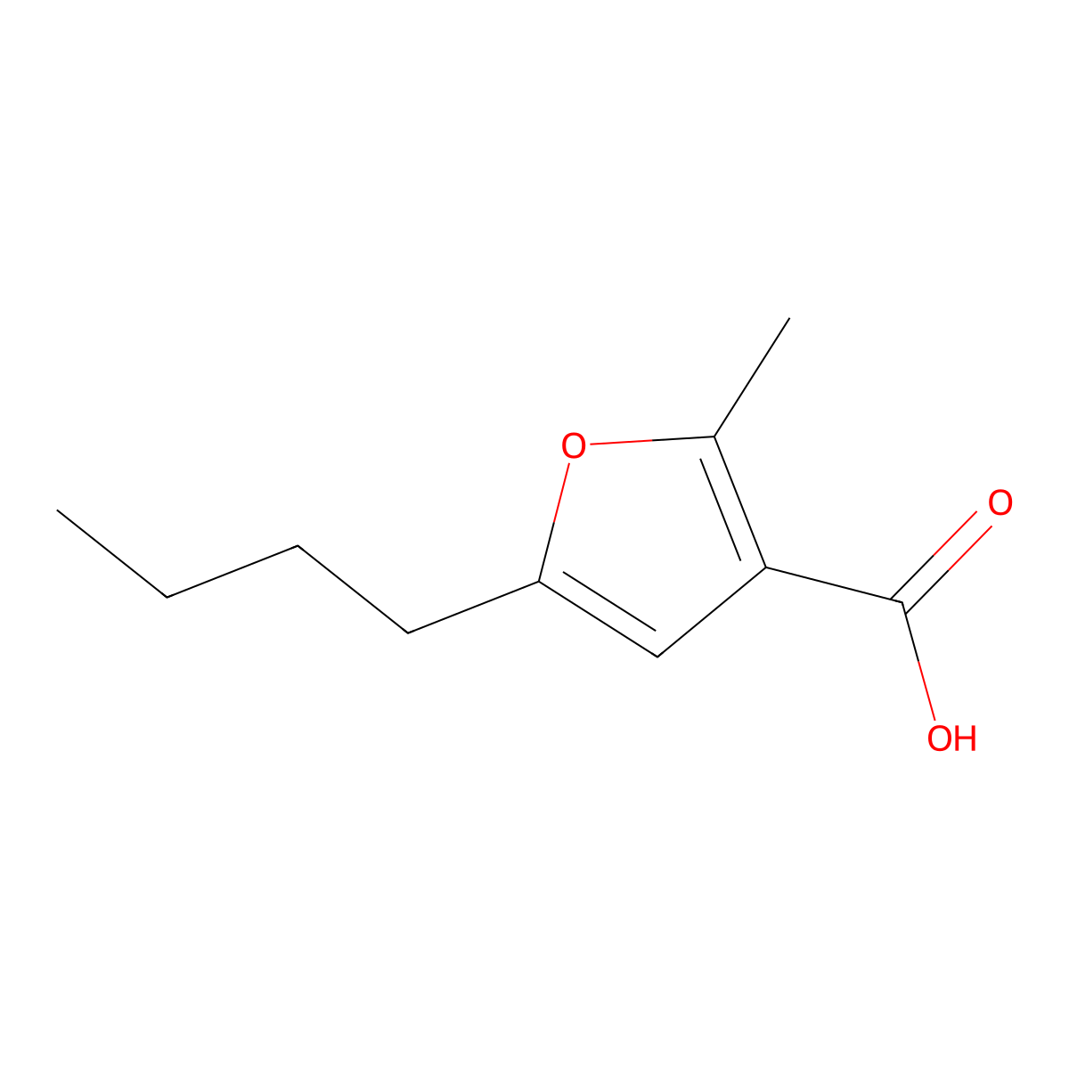 5-Butyl-2-methylfuran-3-carboxylic acid molecular structure, CAS 2020085-46-3