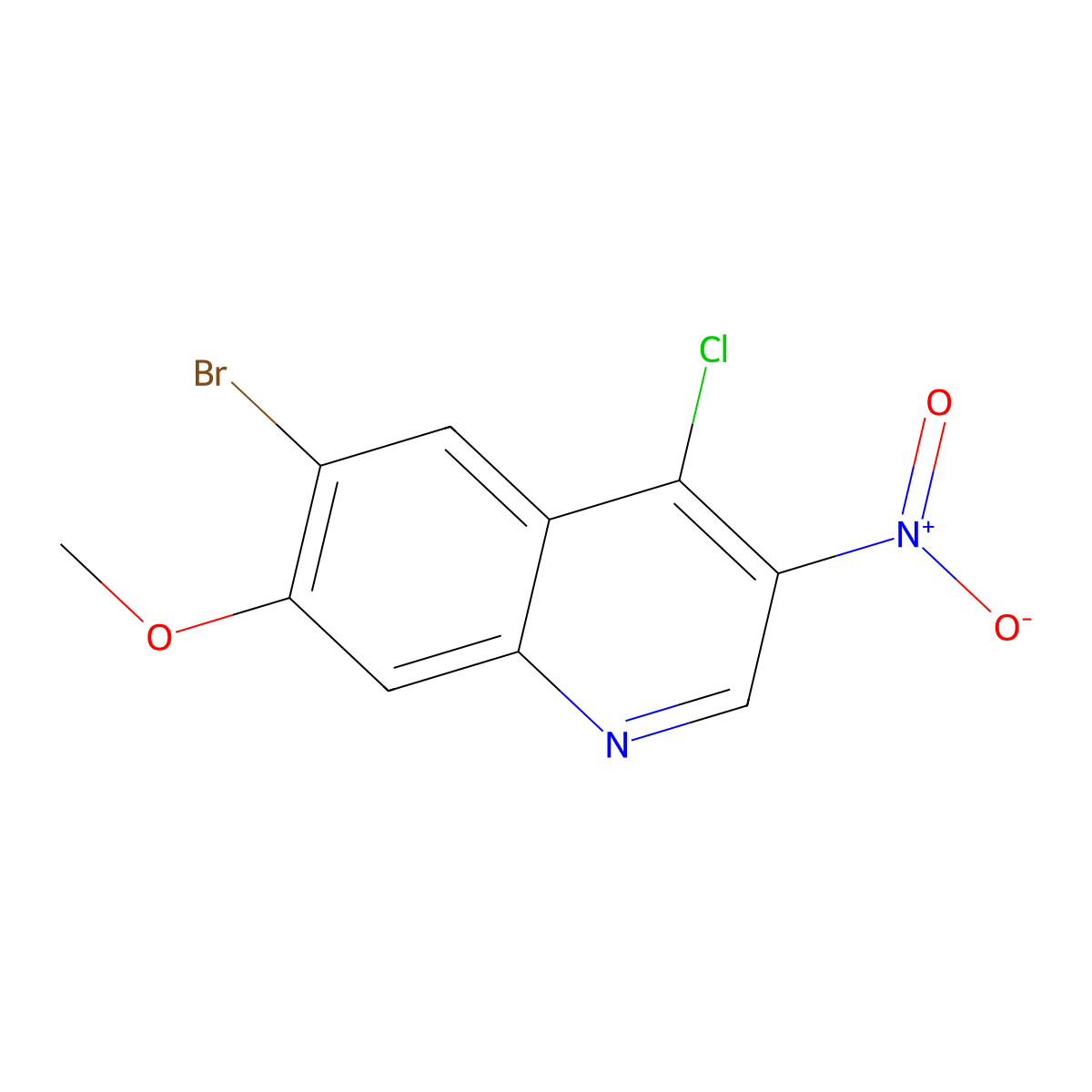 6-Bromo-4-chloro-7-methoxy-3-nitroquinoline molecular structure, CAS 2020090-85-9