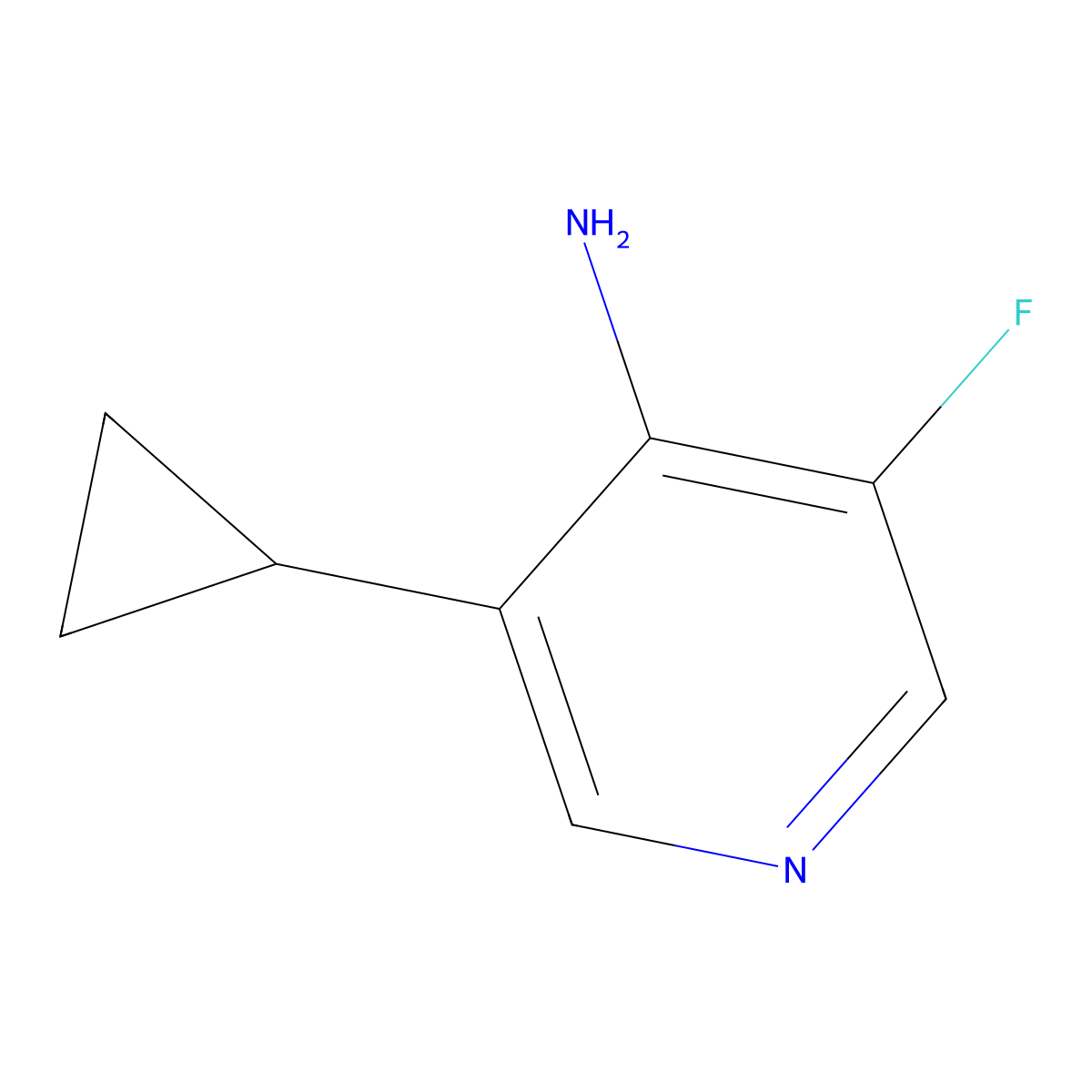 3-Cyclopropyl-5-fluoropyridin-4-amine molecular structure, CAS 2020091-06-7