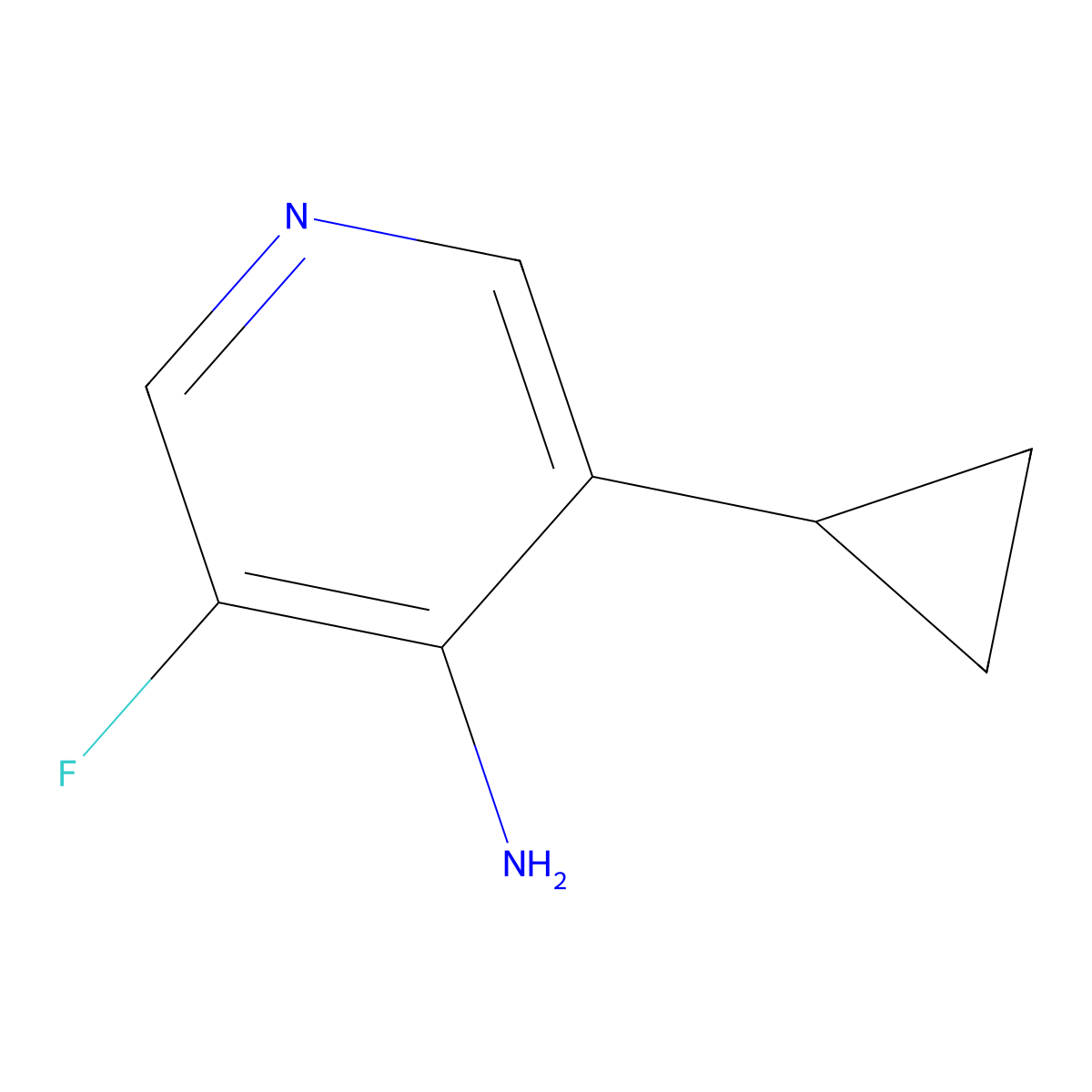 3-Cyclopropyl-5-fluoropyridin-4-amine molecular structure, CAS 2020091-06-7