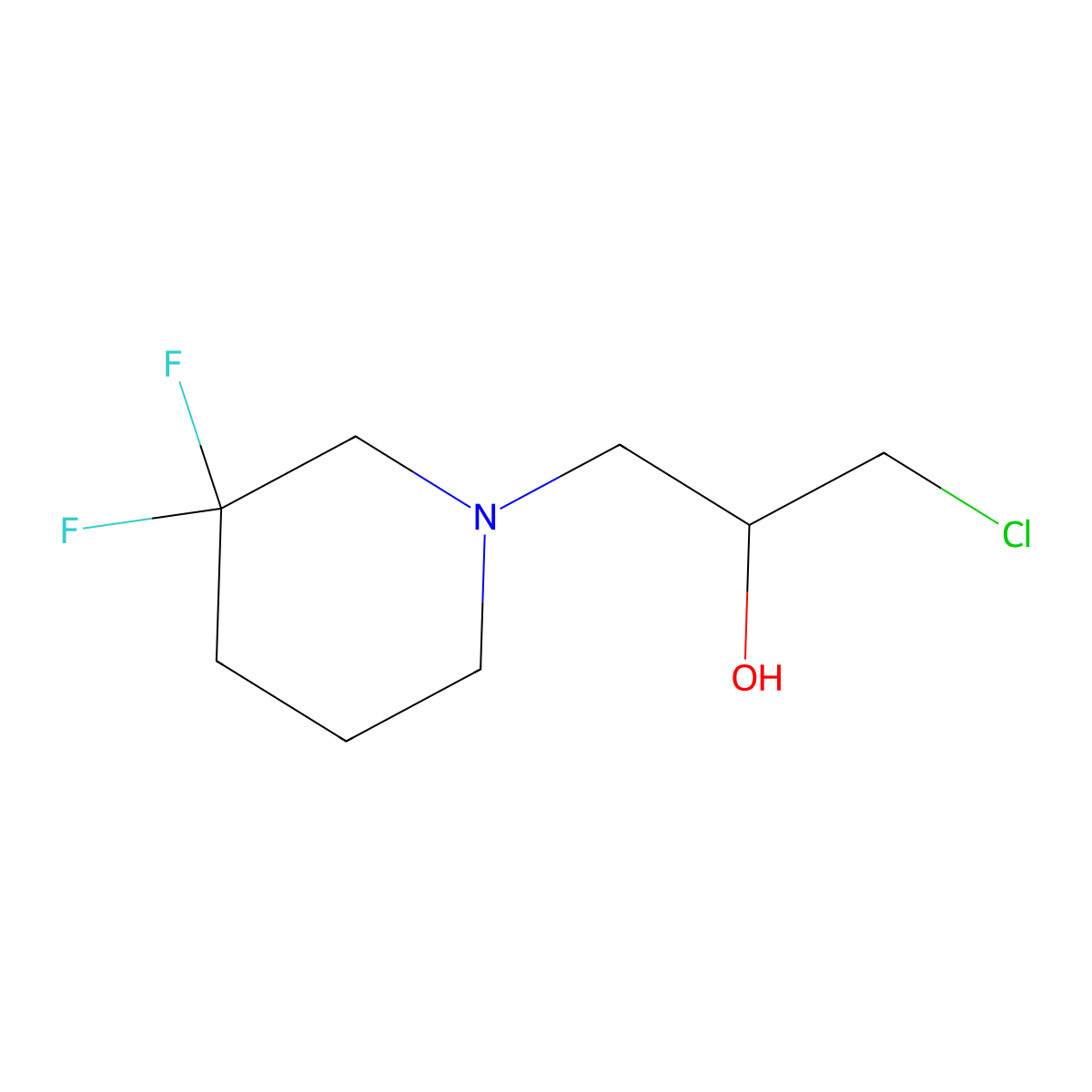1-Chloro-3-(3,3-difluoropiperidin-1-yl)propan-2-ol molecular structure, CAS 2020124-21-2