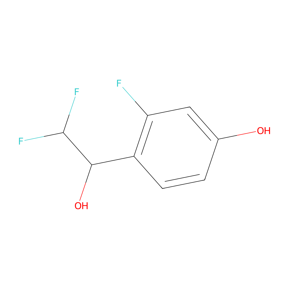 4-(2,2-Difluoro-1-hydroxyethyl)-3-fluorophenol molecular structure, CAS 2020228-28-6
