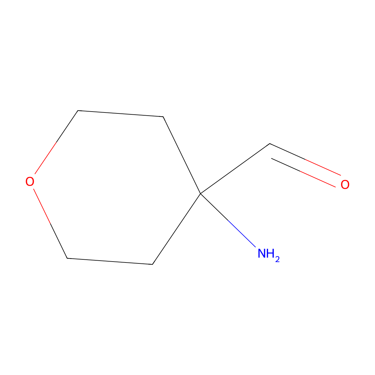 4-Aminooxane-4-carbaldehyde molecular structure, CAS 2020234-32-4
