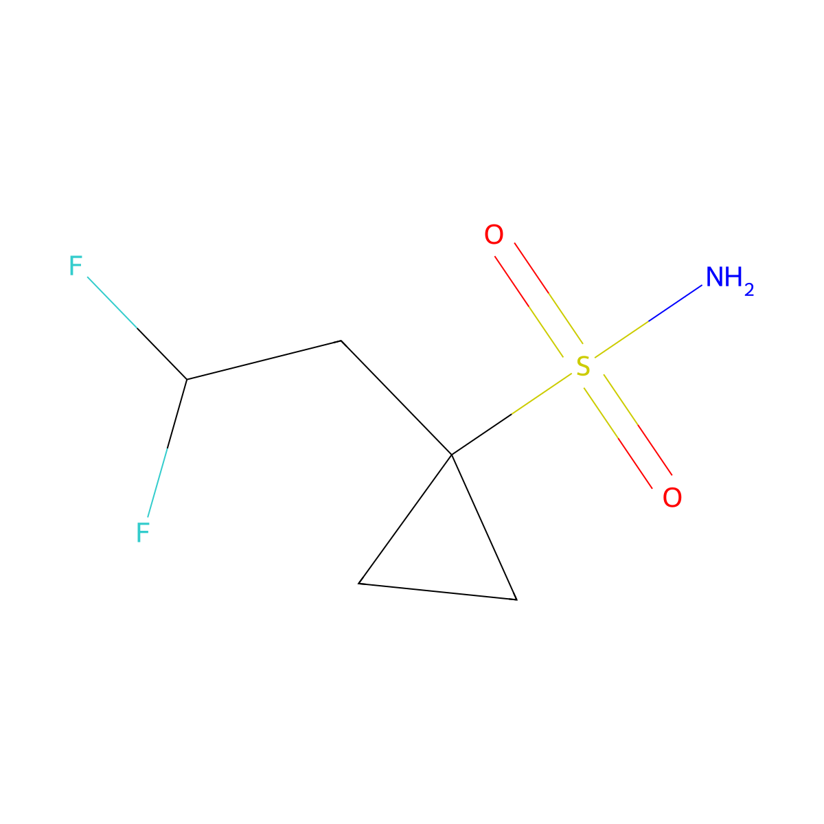 1-(2,2-Difluoroethyl)cyclopropane-1-sulfonamide molecular structure, CAS 2020253-58-9