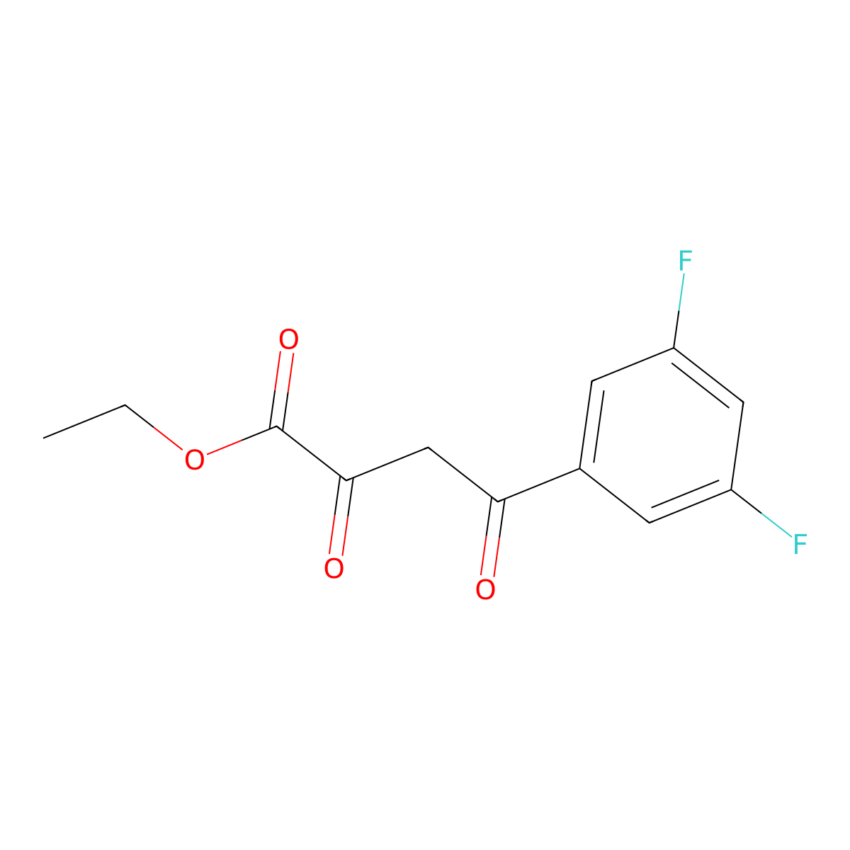 Ethyl 4-(3,5-difluorophenyl)-2,4-dioxobutanoate molecular structure, CAS 2020283-81-0