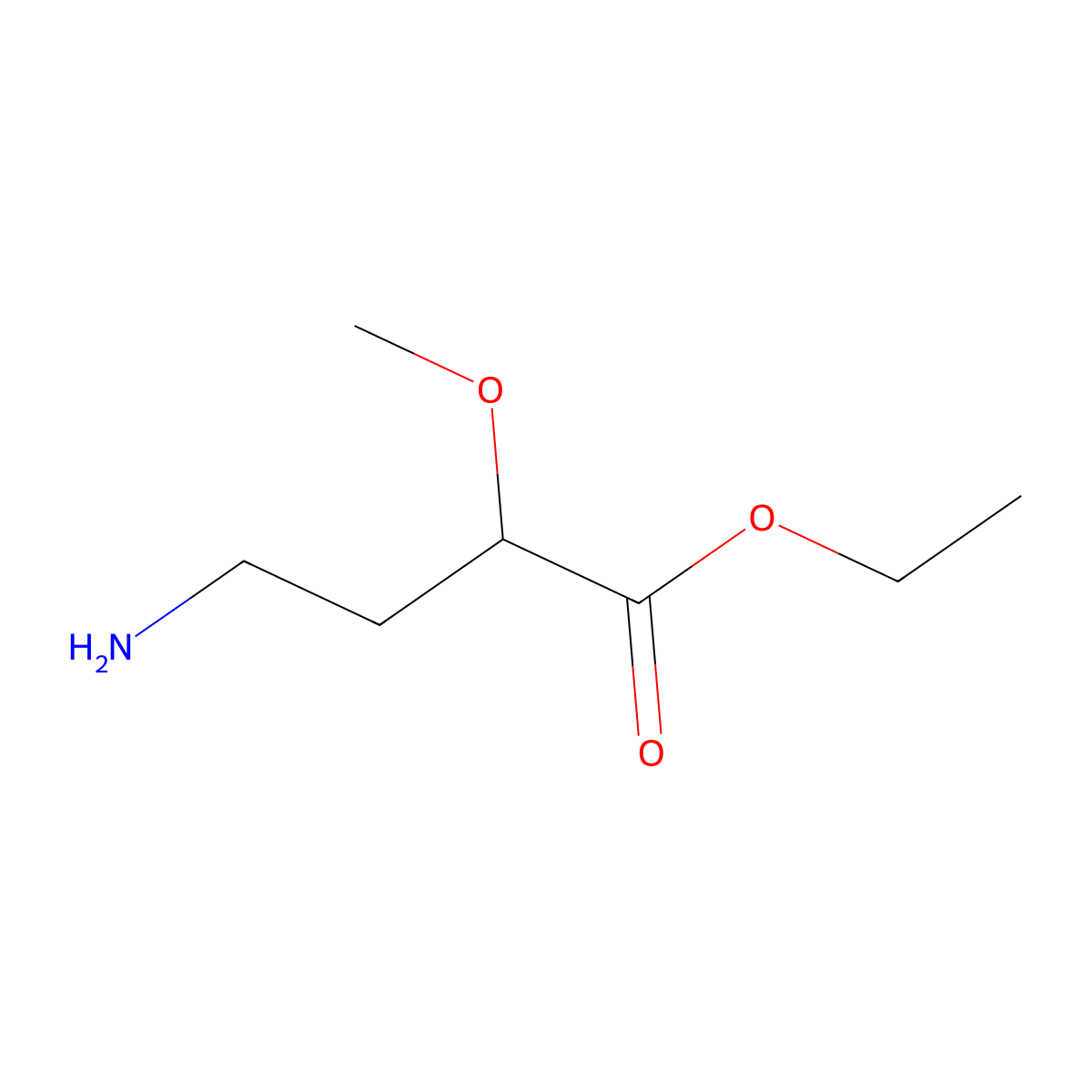 Ethyl 4-amino-2-methoxybutanoate molecular structure, CAS 2020295-86-5