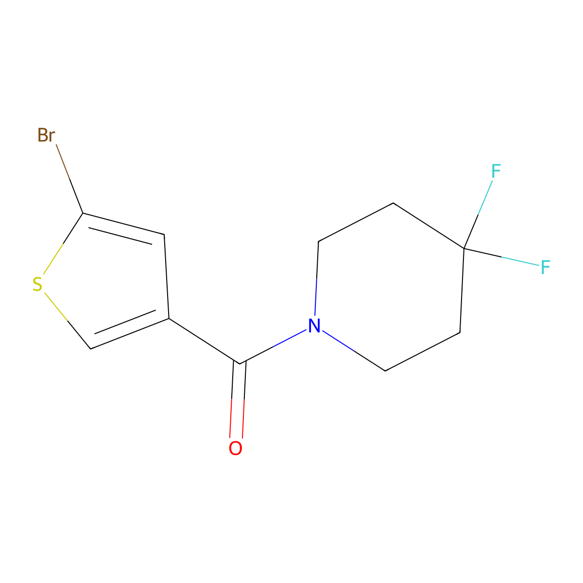 (5-Bromo-thiophen-3-yl)-(4,4-difluoro-piperidin-1-yl)-methanone molecular structure, CAS 2020301-61-3