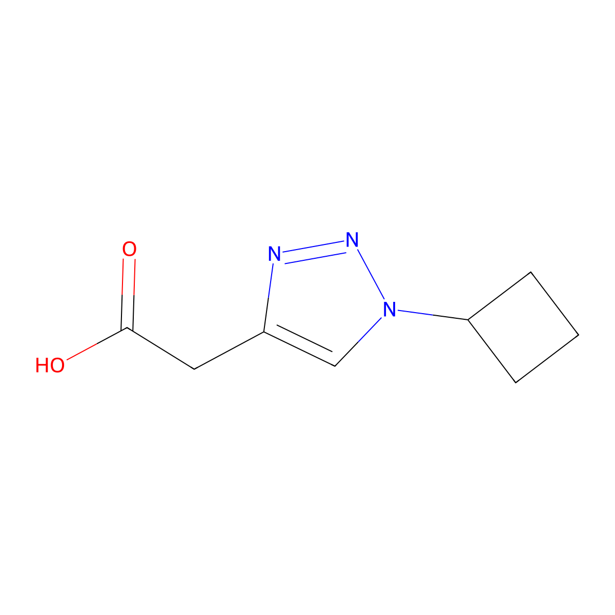 2-(1-cyclobutyl-1H-1,2,3-triazol-4-yl)acetic acid molecular structure, CAS 2020311-86-6