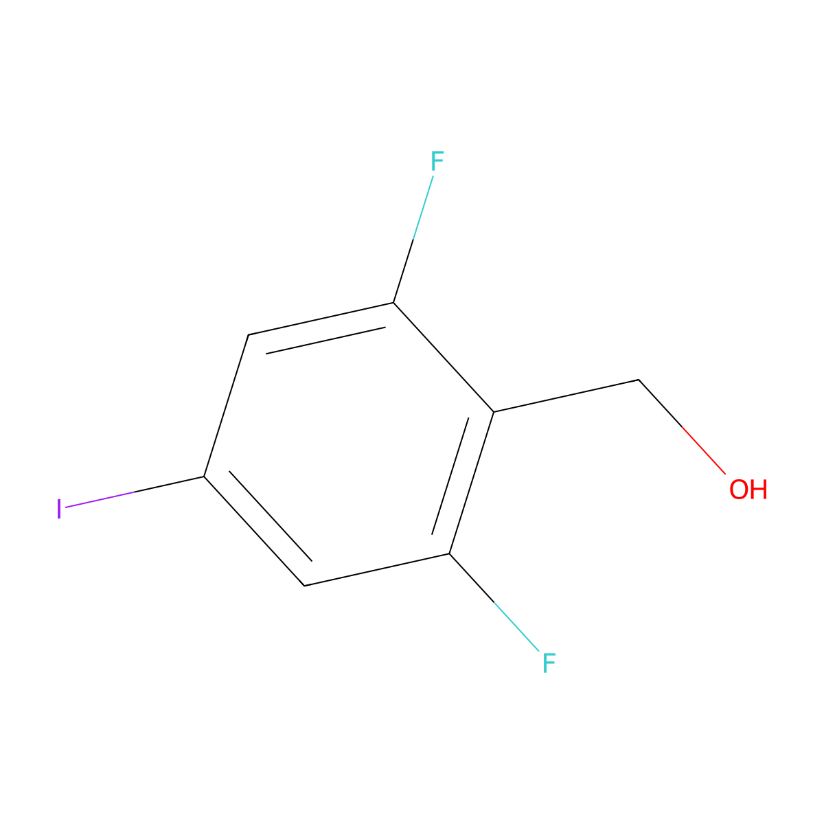 (2,6-Difluoro-4-iodophenyl)methanol molecular structure, CAS 2020326-12-7