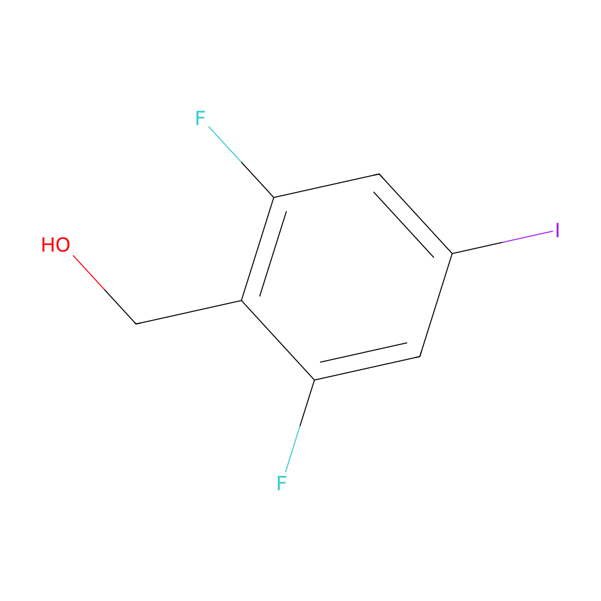(2,6-Difluoro-4-iodophenyl)methanol molecular structure, CAS 2020326-12-7