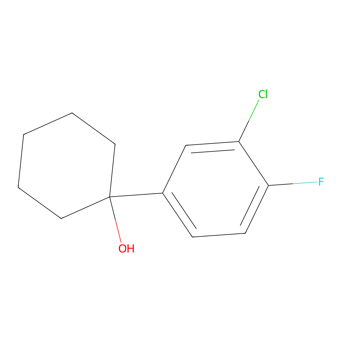 1-(3-Chloro-4-fluorophenyl)cyclohexanol molecular structure, CAS 2020350-62-1
