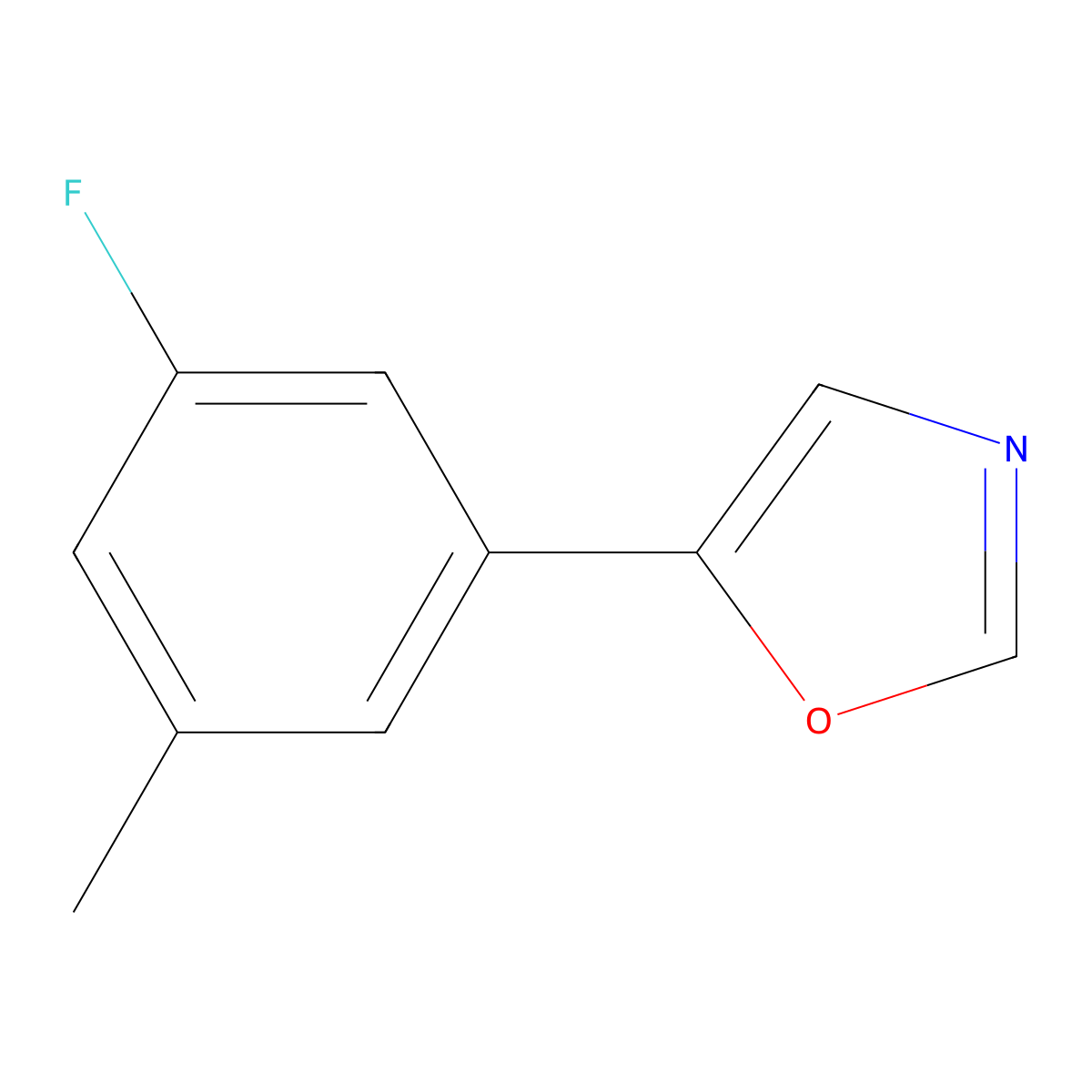 5-(3-Fluoro-5-methylphenyl)oxazole molecular structure, CAS 2020355-26-2