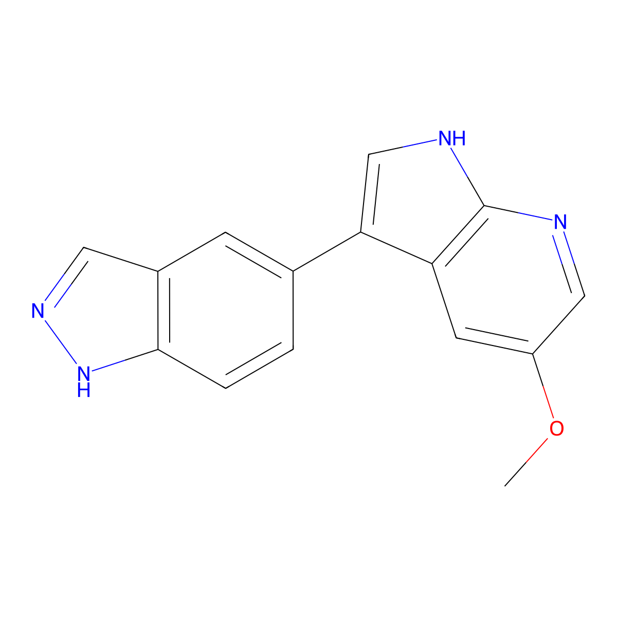 5-(5-Methoxy-1h-pyrrolo[2,3-b]pyridin-3-yl)-1h-indazole molecular structure, CAS 2020360-34-1